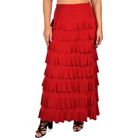 Flattering 8 Tiered Waterfall Maxi Skirt for Women | Comfortable Boho Style - Picture 1 of 3
